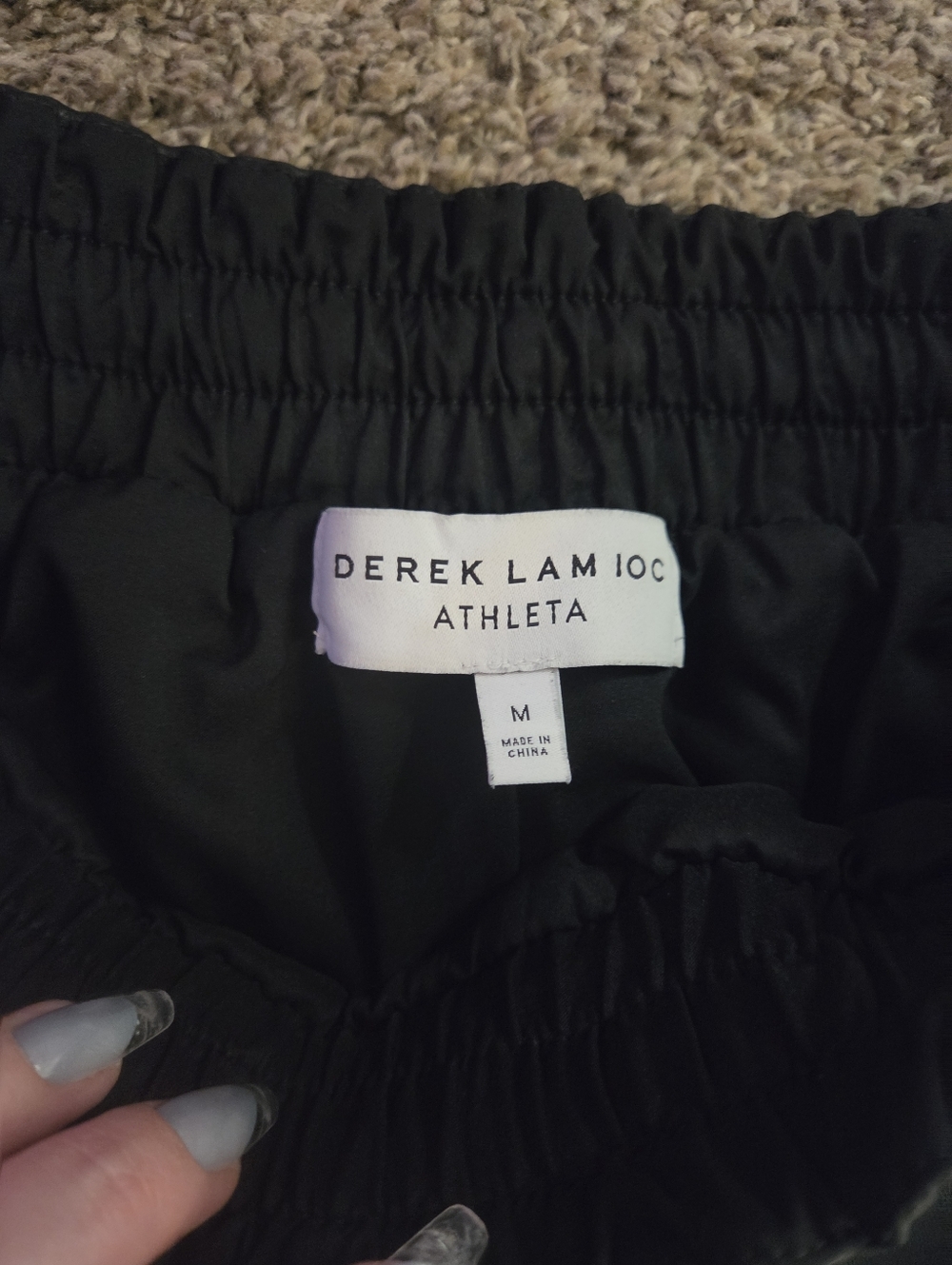 Derek Lam 1OC Athleta Black Lamb Leather Jogger Pants - Picture 3 of 7